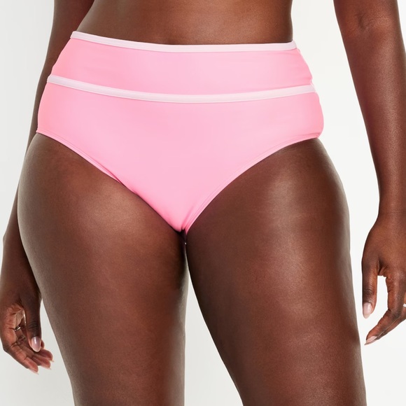 NWT OLD NAVY High-Waisted Bikini Swim Bottoms  Color: Pink Edge Neon - Picture 5 of 10